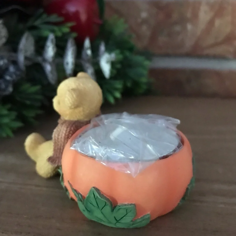 ❤️ Rare 1998 Cherished Teddies Pumpkin Candle‼️FINAL SALE